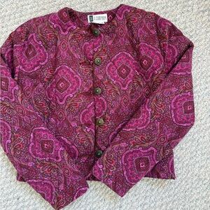 Pink Paisley Button-Up Jacket